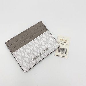 Michael Kors White Grey Logo Card Holder